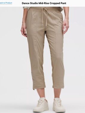 NWT Lululemon Dance Studio Mid-Rise Cropped Pant — warm ash gray. Lined